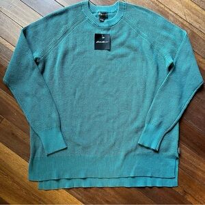 Eddie Bauer Men’s Waffle Knit Cascadia Sweater Dusty Jade Medium NWT